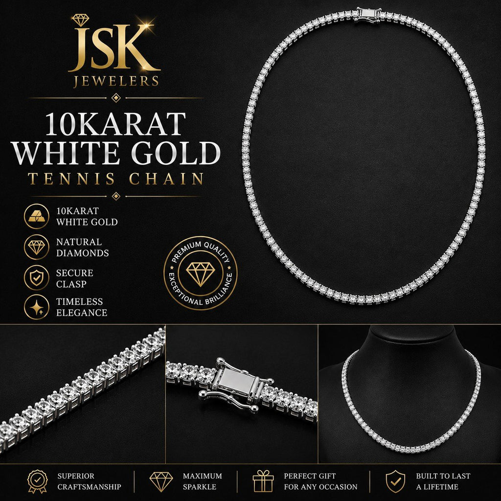 10K WHITE GOLD DIAMOND TENNIS CHAIN