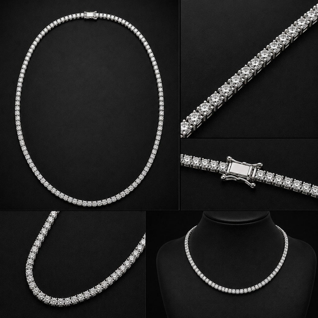 10K WHITE GOLD DIAMOND TENNIS CHAIN