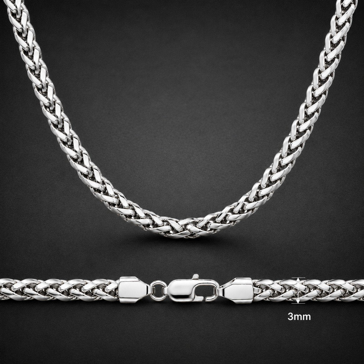 10K WHITE GOLD FRANCO CHAIN