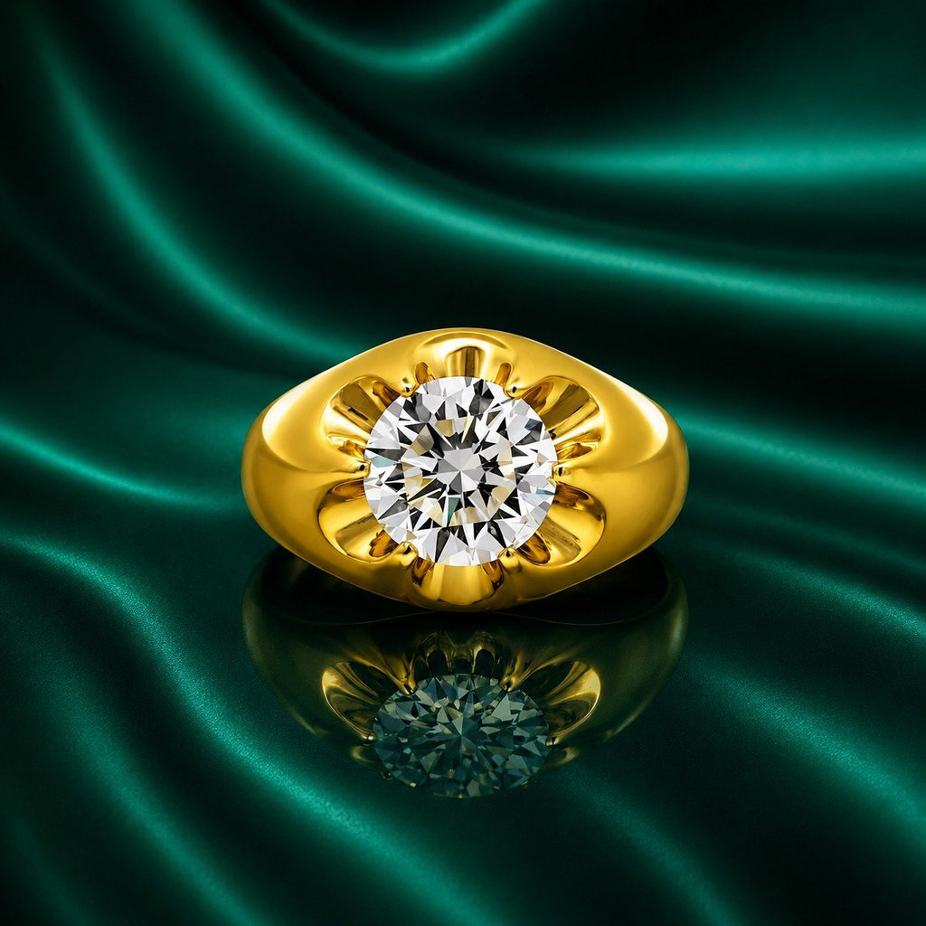 14K GOLD MENS PINKY RING WITH SOLITAIRE