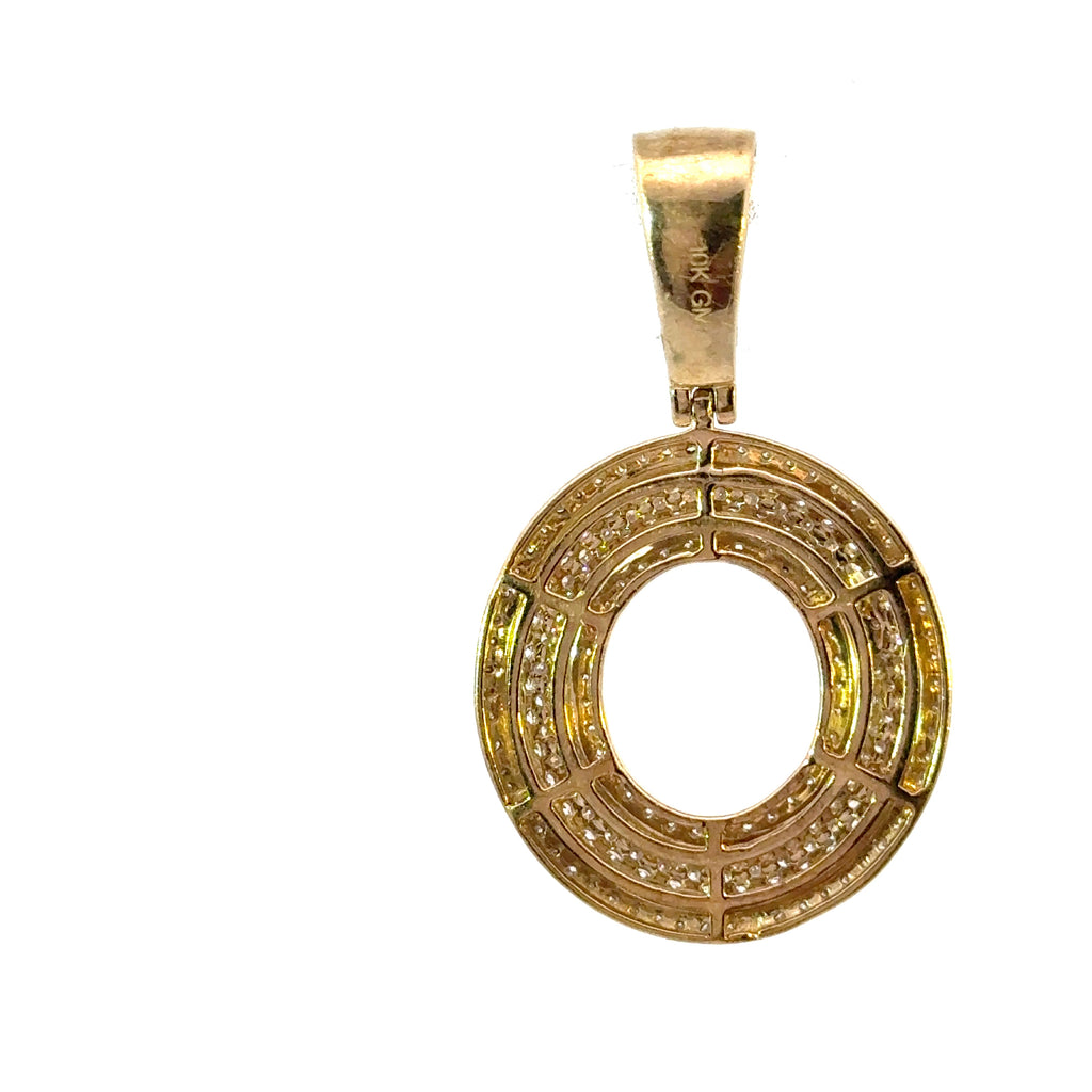 "O" SHAPED PENDANT 10K SOLID GOLD 1.82CTW NATURAL DIAMONDS