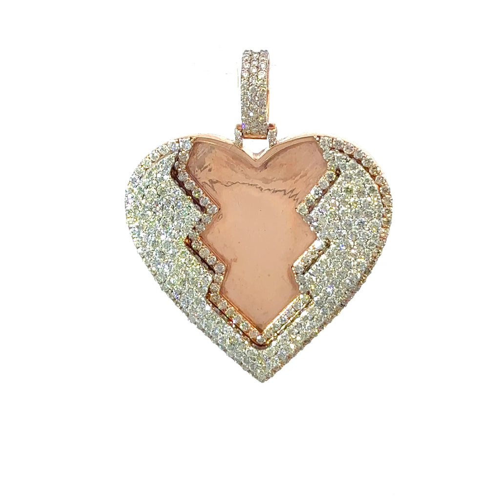 10K ROSE GOLD HEART PENDANT with 4.75CTW NATURAL DIAMONDS