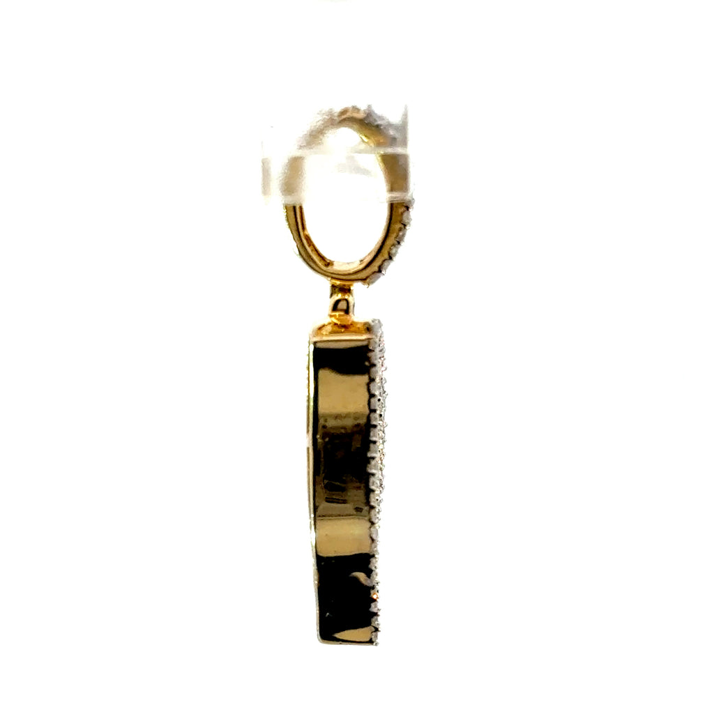 10K Yellow Diamond "P" CHARM with 0.94CTW Natural Diamonds