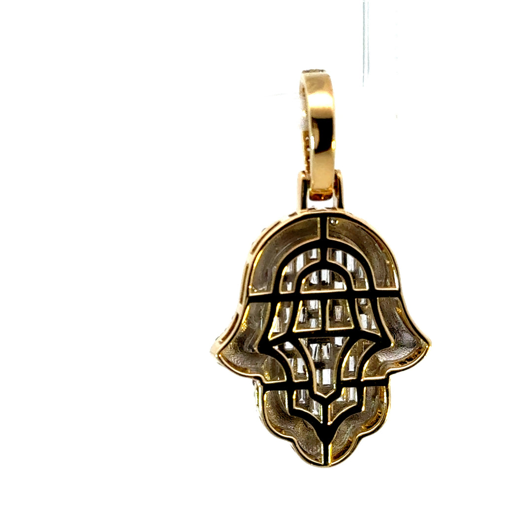10K Yellow Gold with 1.50CTW of Natural Diamonds Hamsa Hand