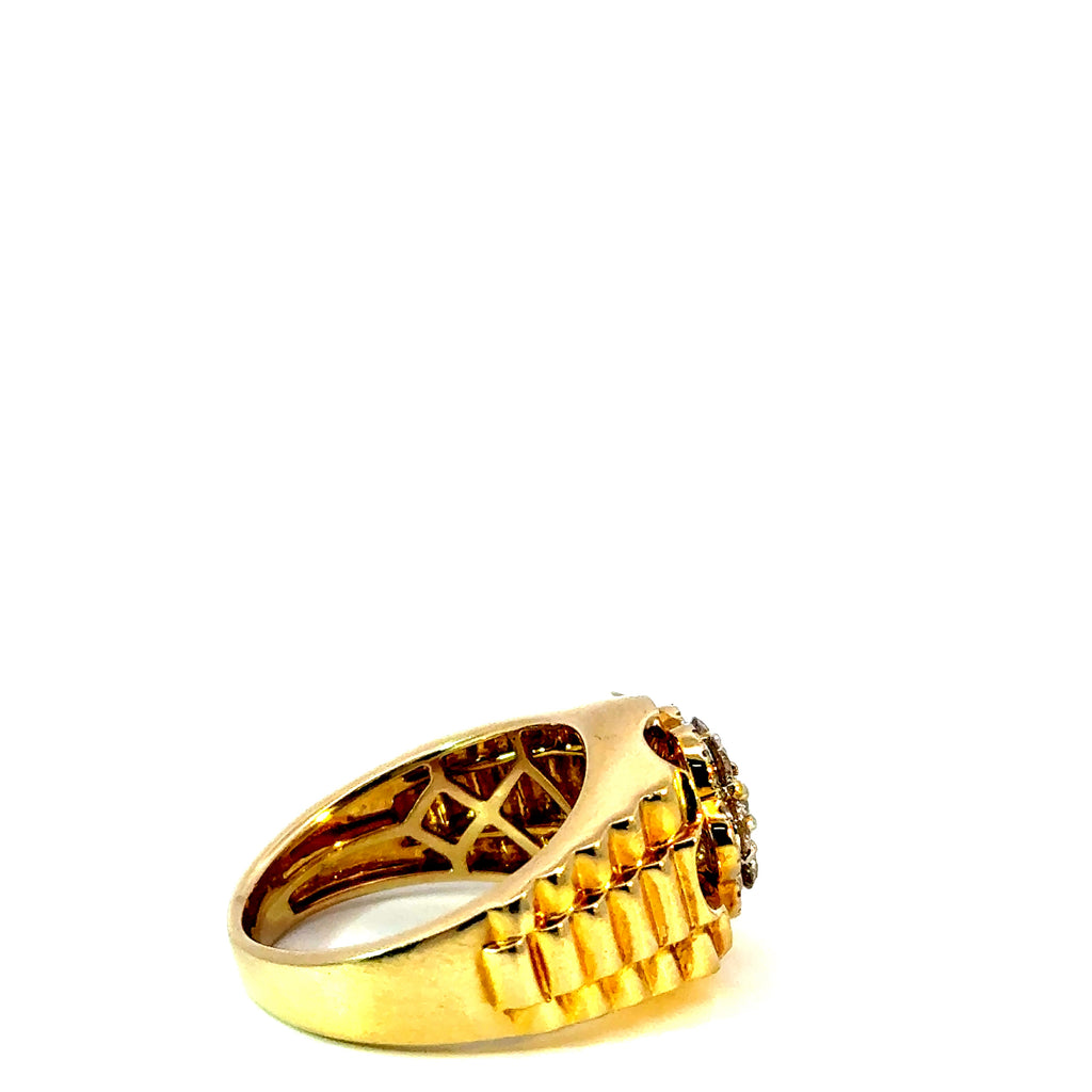 14K Yellow Gold Mens Ring  With 1.15CTW of Natural Diamonds
