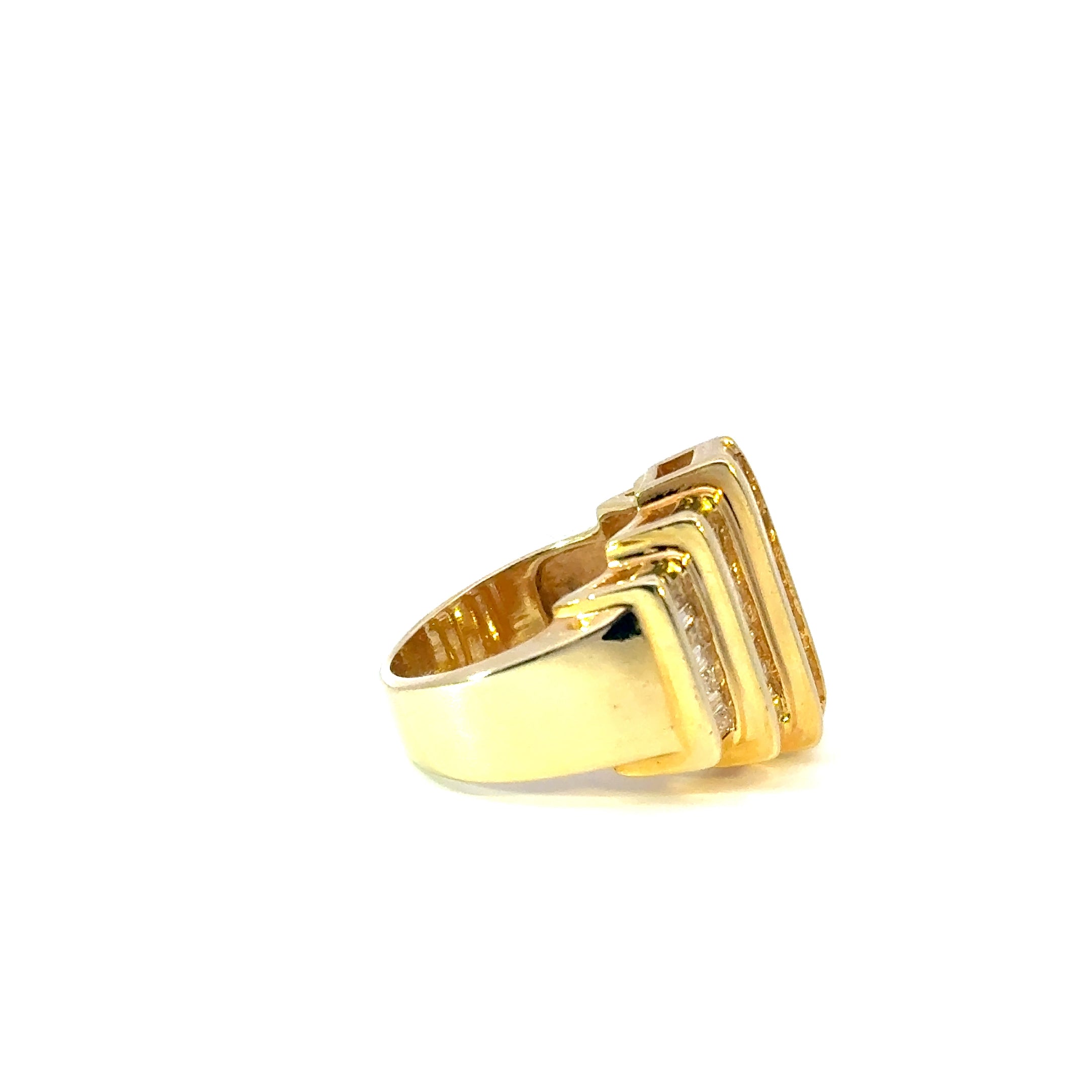 14K Yellow Gold Mens Ring  With 2.0CTW of Natural Diamonds