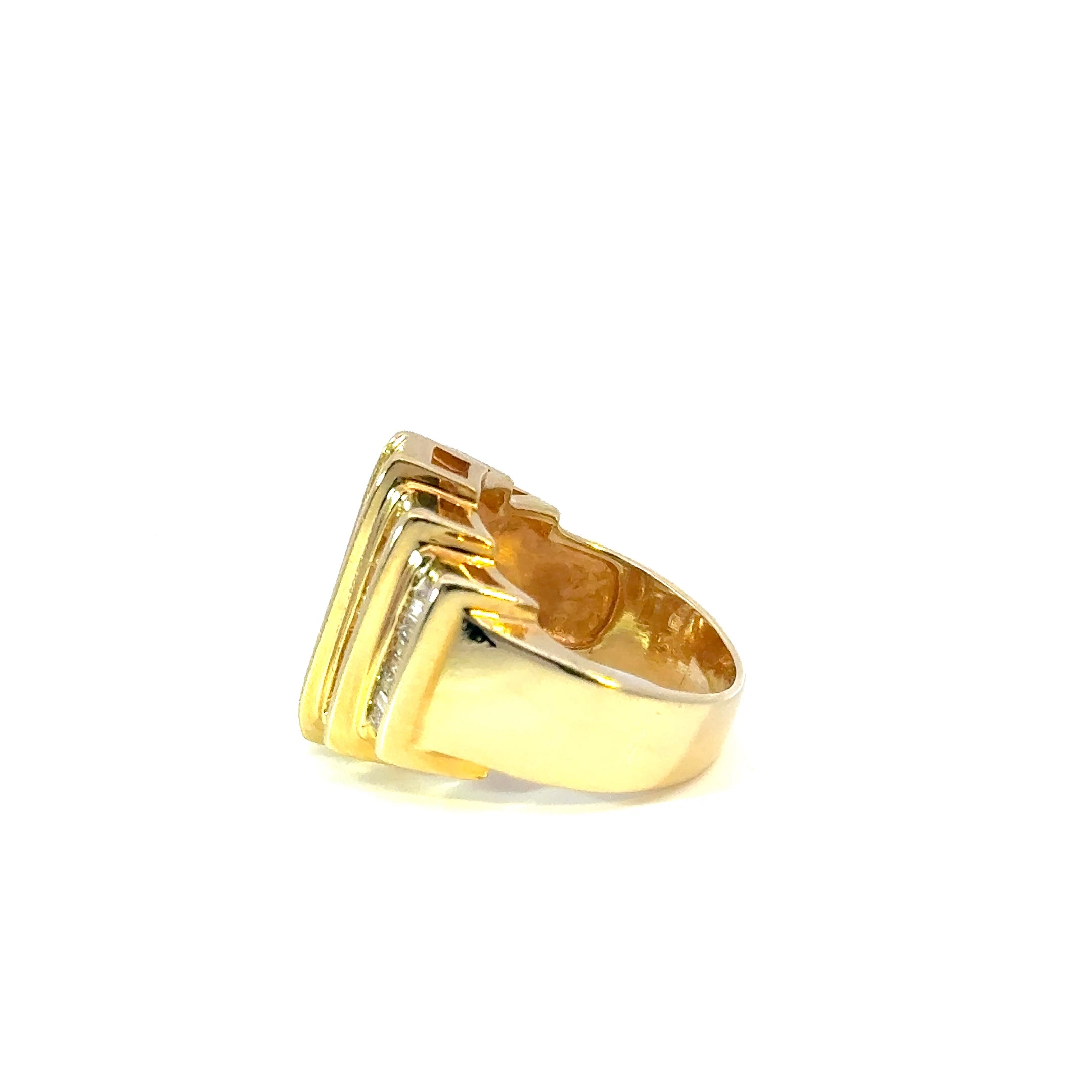 14K Yellow Gold Mens Ring  With 2.0CTW of Natural Diamonds
