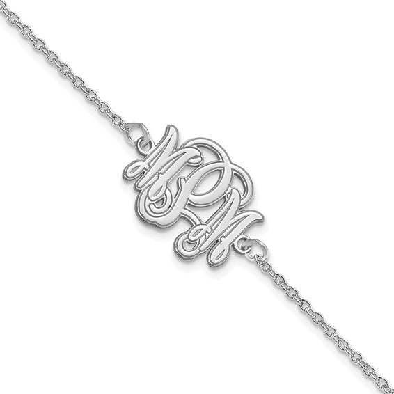 Etched Outline Monogram Bracelets