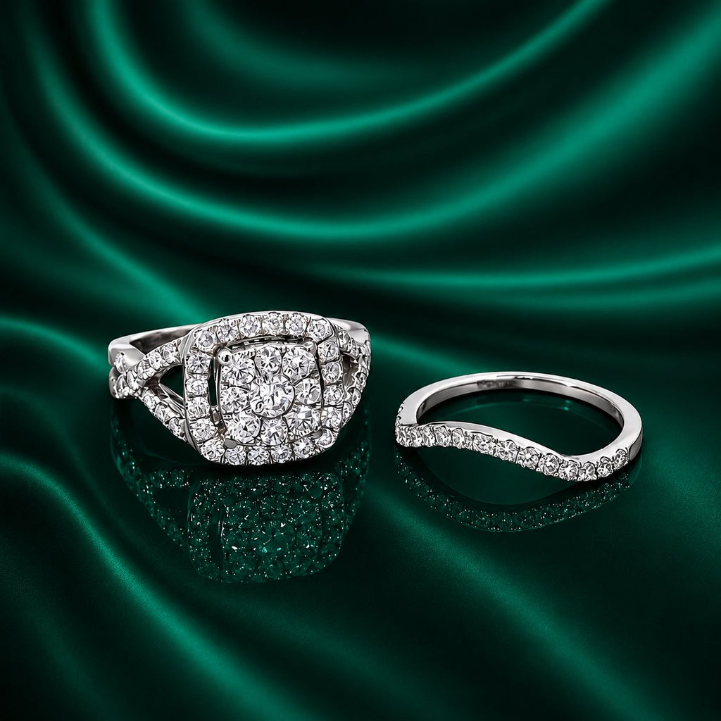 14-KARAT WHITE GOLD BRIDAL RING
