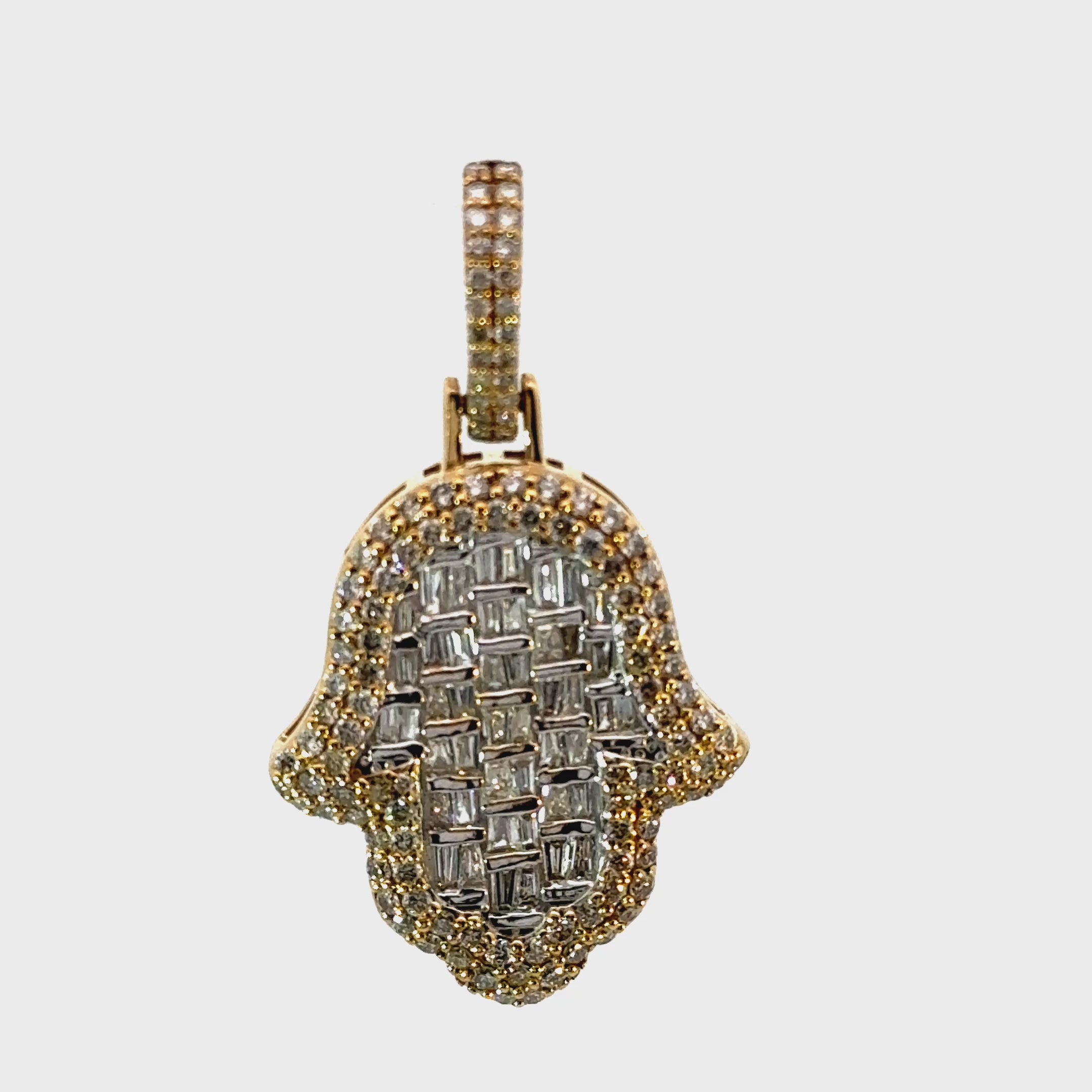10K Yellow Gold with 1.50CTW of Natural Diamonds Hamsa Hand